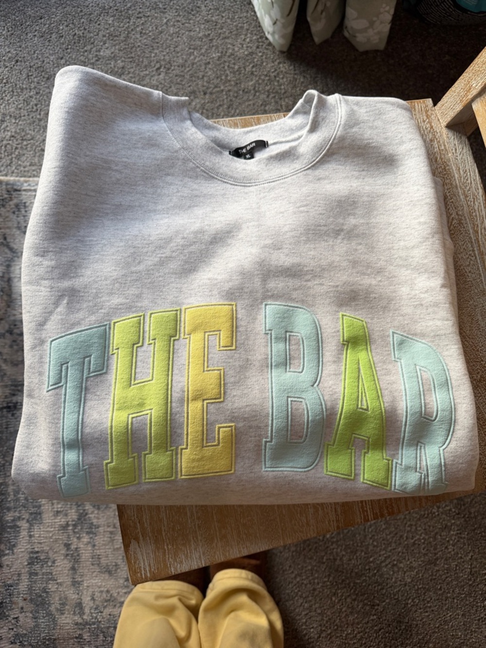 THE BAR VARSITY CREWNECK NWT